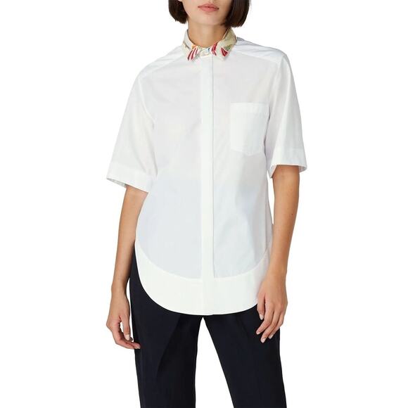 Haider Ackermann Short Sleeve Buttons Down Shirt White Women's Size 40 US Medium - Picture 1 of 15